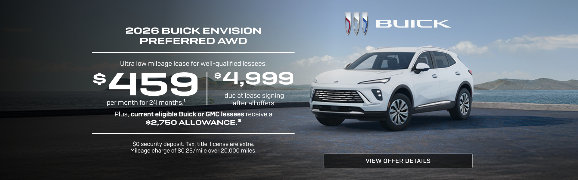 Ultra low mileage lease for well-qualified lessees.

$459 per month for 24 months.1

$4,999 due a...